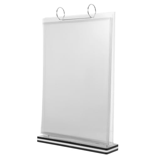 MUCKLILY Display Stand Sign Holder Stand Table Menu Stand Table Menu Holder Ad Sign Holder Desktop Menu Storage Rack Picture Holders for Tables Desktop Menu Rack Acrylic Transparent