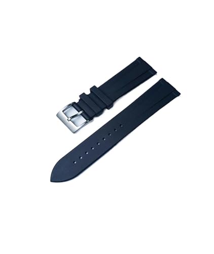 [ȓX] FKMtbfSEHb`Xgbv 20mm/22mm - TgbhNVbNtbgwbhfUC bNXΉ/IKΉ/ZCR[Ή jo[T݊(Black,22X18MM_SILVER BUCKLE)