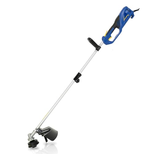 Goodyear - Multifunktionaler elektrischer Rasentrimmer, elektrischer Rasentrimmer mit Kabel 1000 W, Schnittbreite 38 cm, 5 m Nylonfaden, 3-Klingen-Klinge, Spule für Schnittfäden, ergonomischer Griff