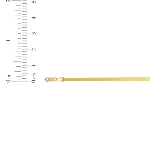 Floreo 10k Yellow Gold 3mm Super Flexible Silky Herringbone Chain Bracelet, 7"4