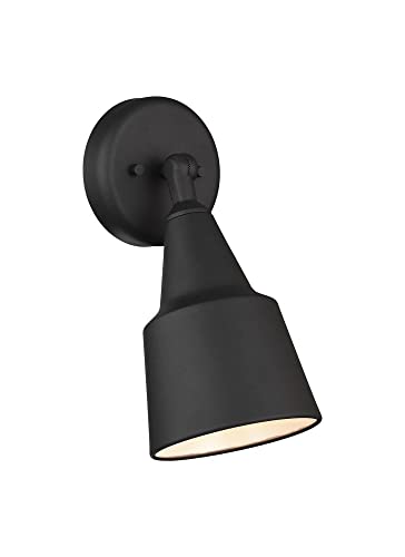 Image of Generation Lighting 1-Light 12-Inch Adjustable Flood Light in White | Wet-Rated, Compact Aluminum Fixture with Matching Shade, an Outdoor Lamp and Exterior Lighting Fixture for Home Security
