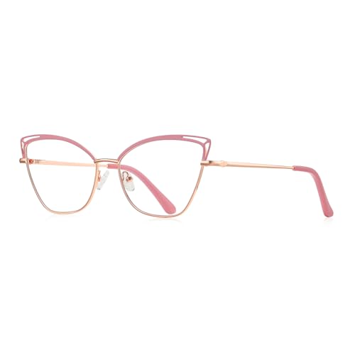 Image of Blue Light Glasses Cateye Women Fake Eyeglasses Anti Eye Strain Computer Glasses Clear Lens