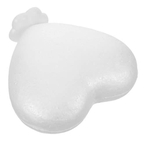 Hoement 白色フォームハート 心形ポリスチレン模型 ベース付き クラフト用 無塗装 ホワイトフォームハート 手作り花飾り 結婚式 バレンン デ