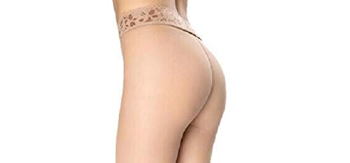 Marilyn Erotic Silk 30 Den Soft Exclusive Luxe Lace Silicone Band European Pantyhose (Nude, XL) - Thumbnail 3