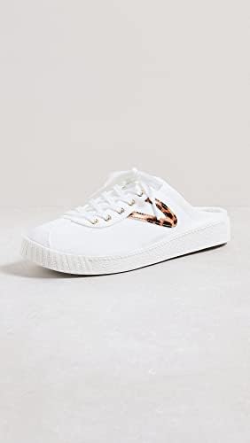 TRETORN Women's Easy Nylite Mule Sneaker, White/Leopard, 7.5 | Image 1