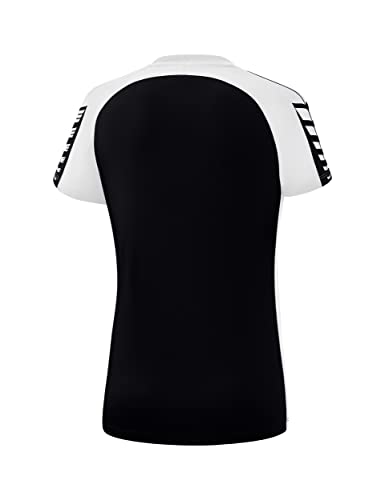 Erima Women's Six Wings Functional T-Shirt, Black, 34, Black/White - Image 2