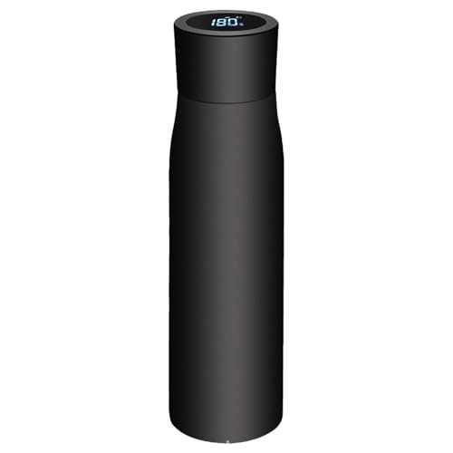 Smart Trinkflasche - Temperaturanzeige Edelstahl | Intelligenter Wasserbehälter | LED Display Doppeltipp Anzeige Bereich 61–99° Vakuumisolierung Warmhaltung Kühlung Rutschfeste Konstruktion