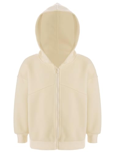 Girls Long Sleeve Hooded Sweatshirt Kids Cotton Fall Winter Jacket Outerwear Zip Up Casual Coat