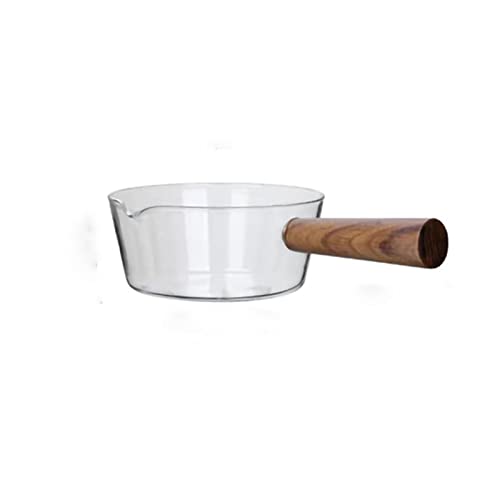 OQHAIR Olla de Cocina de Vidrio de Borosilicato 400 ml/600 ml, Sin Revestimiento, Apto para vitrocerámicas, eléctricas, halógenas, inducción