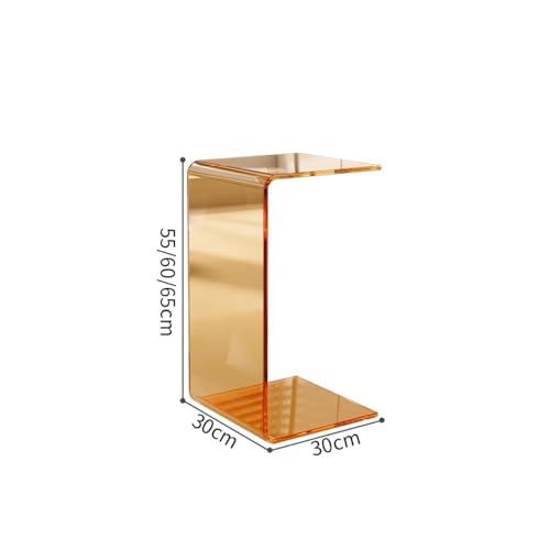 Mesa auxiliar de sofá en forma de C pequeña para dormitorio y tablero acrílico transparente 2