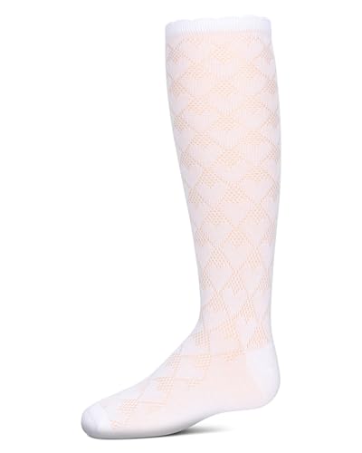 MeMoi Girls' Open Work Heart Knee High Socks3