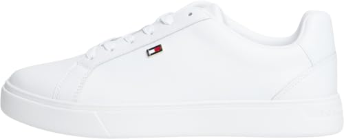 Tommy Hilfiger Womens Leather Court Trainers White (White) 5