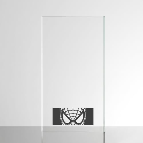 Image of Sticker for Glass & Mirrors | Minimal Vinyl Decal for Bedroom Bathroom & Cafe | Self-Adhesive Quote Aesthetic Mirror Sticker | No Mirror Included (Spider Mask, Large, Matt Black)