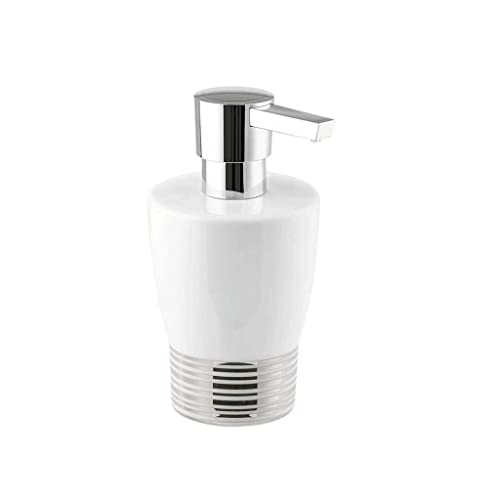VNABO Dispensador de jabón de cerámica recargable, dispensador de jabón de 9 onzas, dispensadores de loción tipo prensa manual con bomba, dispensador de loción de jabón recargable para cocina, hotel,