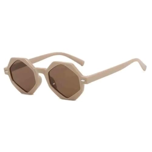 Lunettes de soleil rétro pour femmes et hommes avec verres polygonaux dégradés