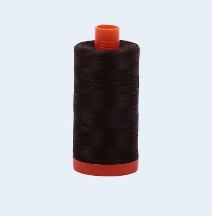 Hilo de Algodón Aurifil 12WT Bobina Grande Marrón miniatura 1