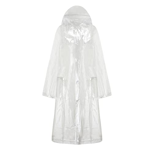 Imperméable transparent à capuche en EVA léger pour la marche