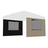 FIELDOOR 【完全遮光】 タープテント 専用サイドシート 横幕 窓付き 遮光PUコーティング ウォールタイプ スチール製・アルミ製共通 [ライトベージュ] [3.0m専用] [2枚]