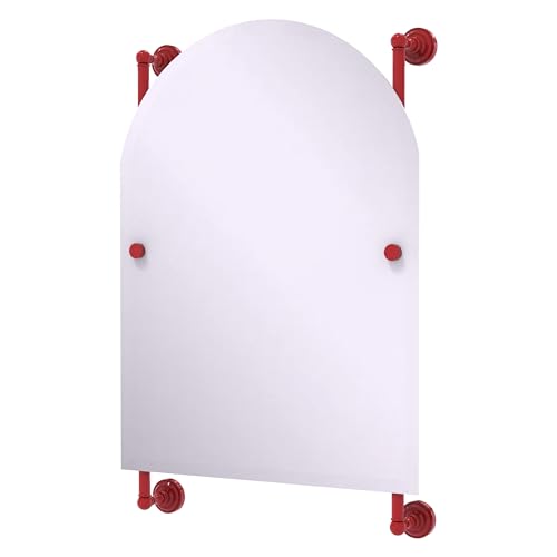Allied Brass DT-27-94-FER Dottingham Collection Arched Top Frameless Rail Mounted Mirror, Fire Engine Red