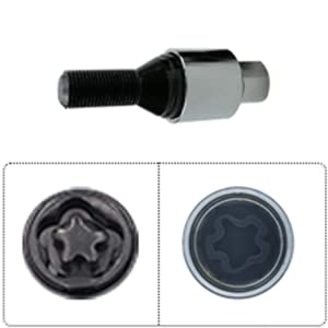 Miniatura 6 de Cerradura de rueda de acero cromado, tuerca antirrobo, llave de enchufe de extracción de tornillo compatible con vehículos BMW (41)