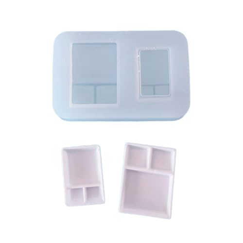Miniature Food Silicone Mold Mini Dessert Tray Plate UV Resin Molds Dollhouse