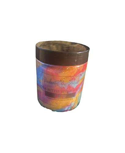 Hydrating 8 o.z Shea butter body scrub RBN natural ingredients (Lollipop)
