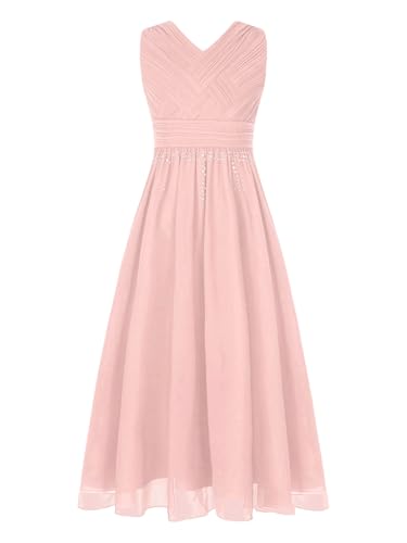 Robe de fête perles filles en mousseline haute qualité chic