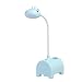 Produktbild L-LIPENG Tischleuchte LED mit Stifthalter Handyhalter kleinem Lüfter USB-Ladeanschluss eingebaut 1200mAh Lithiumbatterie 360 ° Schwanenhalseinstellung (A-Level Energie),Blau