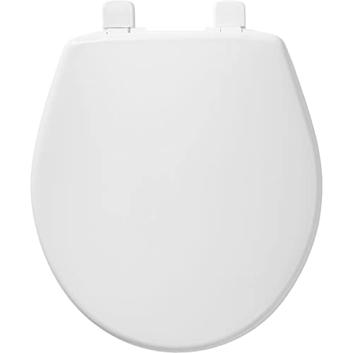 Image of Bemis 730SL Slow Close Toilet Seat, Hinges Never Loosen, Durable Plastic, Made in USA, Round, White