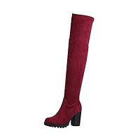 Elara – Elara Damen Stiefel Overknee High Heels Absatz Chunkyrayan E