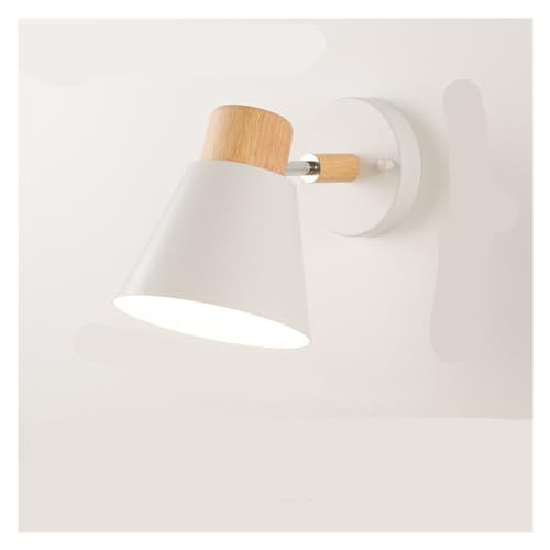 Applique E27 double tête en bois peint pour éclairer votre lit de douceur