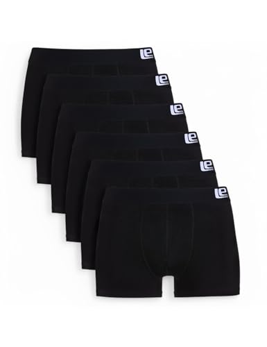 Lower East Herren LE159 Boxershorts, Schwarz-OHNE STREIFEN-6er, L (6er Pack)