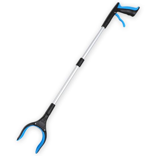 マジックハンド つかみ棒 折りたたみ式 ハンドキャッチャー ロングサイズ 軽量 伸縮可能 360度回転 角度調整対応 磁石付き 滑り止めグリップ 高齢者 妊婦 術後 入院中の方に便利 介護用リーチャー 高所や小物のキャッチに最適 全長83cmのサムネイル