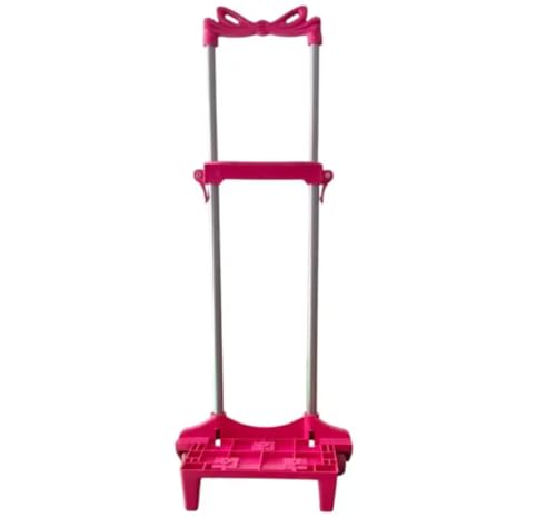 Carrinho de Suporte Universal para Mochilas Escolares, 40cm, com Rodinhas de Silicone, Base Ajustável, Inclui Placas e Parafusos