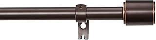 Amazon Basics Curtain Rod with Cap Finials, 91.4 to 183 cm, Dark Bronze