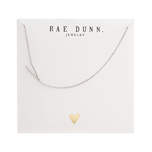 Rae Dunn 14K Gold Plated Brass Necklace - Sideways Initial Charm Pendant Delicate Chain Necklace for Women2