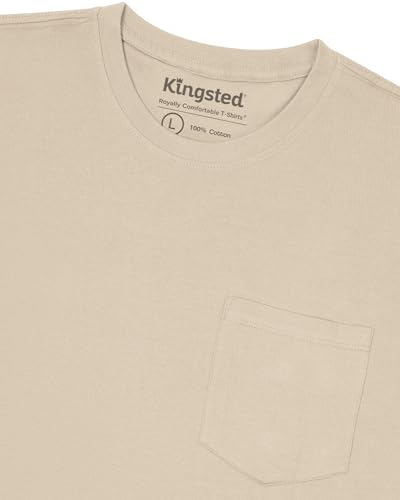 Image of Kingsted Pocket T-Shirts for Men - Super Soft & Comfy 100% Cotton Shirts | Short-Sleeve Crewneck Pocket Tee Shirts - Classic Regular Fit Work Shirt - Built to Last Midweight Cotton T-Shirts for Men