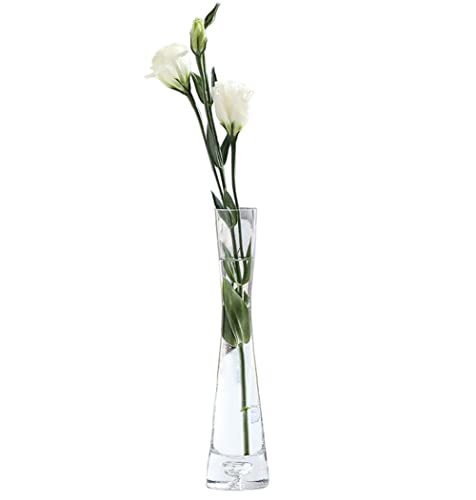 erioctry Hand-Made Blown Art Bud Small Glass Flower Vase Vintage Mini Mouth Glass Decorative Vase Single Stem Vases Art Floral Container for Home Wedding Office Christmas Decor (20cm Height)