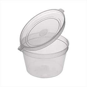Treasure Trove100 Pack 2oz Disposable Or Reusable Leak Proof Clear Deli Sauce Pots/Containers with Hinged Lids Store Chutney Slime Dressings Sauces Dips-Dishwasher Microwave Freezer Food Safe