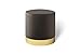 LIFA LIVING Taburete de Terciopelo Suave, Elegante Taburete otomano, Puff cilíndrico con Base de Metal Dorado, para salón y Dormitorio, Gris Oscuro, 38 x 38 cm