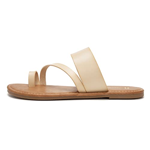 Image of Huayuanwell Women's Slide Sandals Slip On Flat Sandals Flip Flop Thong Sandals Casual Summer Sandals