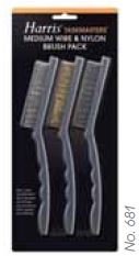 Harris Taskmasters - Medium Wire & Nylon Brush Pack