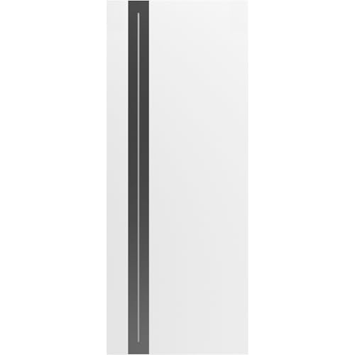 Image of Sartodoors Interior Door 4440 Slab White with Frosted Glass Solid Wood with Honeycomb core Modern Design 24 x 96 in