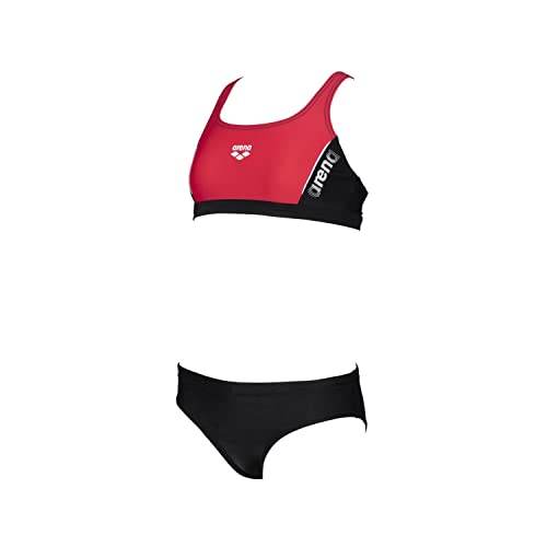 ARENA G Thrice Jr Two Pieces, Bañador Niñas, Black-anguria-white, 10 Años