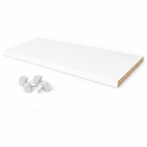ideas CNC Estante de Armario a Medida 19 mm, balda Interior Armario, Soportes incluidos, 50 o 100 cm, Blanco