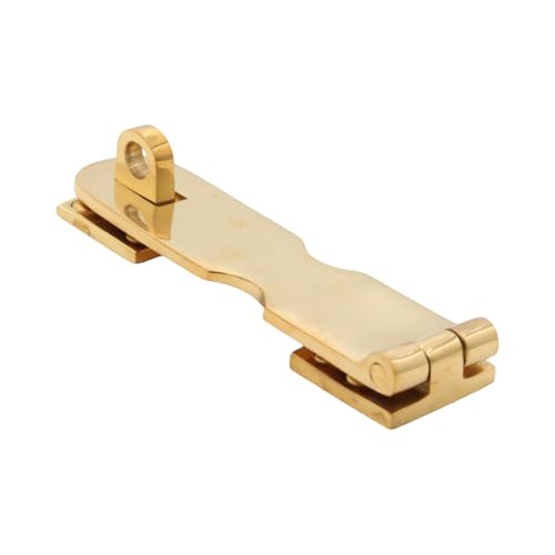 Image of Polished Brass Hasp Lock for Home Or Marine Use 5 Inch