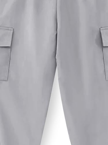 Image of Trampoline Kids Joggers Trackpants Pack of 2 - Charcoal Grey & Grey | Knit Cotton Blend Cargo Style Pants for Boys & Girls | Soft Elastic Waist Track Bottoms with Pockets | Comfy Everyday Activewear