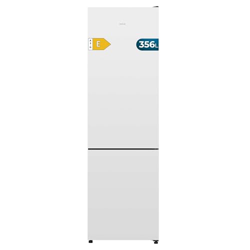 Cecotec Frigorífico Combi Total No Frost de 356L Bolero CoolMarket Combi 356i White E. 200cm de Alto, 59,5 cm de Ancho, Clase E, Tecnología Multi Airflow, FreshnessFlex y HumidityFlex HUB, Blanco