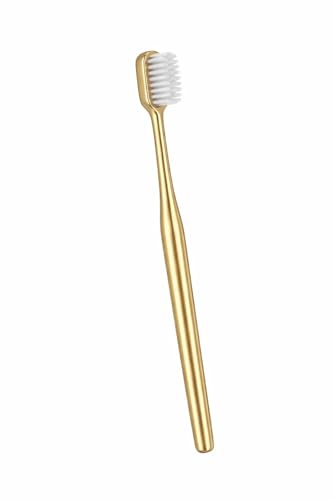 Image of Premium Toothbrush for Adults and Children - Soft Bristle Metal Toothbrushes, Reusable Minimalist Design, Durable Luxury Oral Care Travel Bathroom Essentials