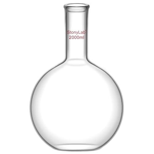 Ballon fond plat stonylab verre borosilicate 2000ml anti-choc thermal